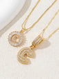 Letter Chain Necklace Set for Women, 26 Pendants with Zirconia Round Floral Design, Sister Matching Gift, Daily Wear Fashion Accessory, Casual Style Necklaces