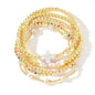 14K Gold Plated Pearl Beaded Cross Bracelets Stack Set for Women,Stretch Boho Colorful Christian Beads Ball Jewelry Friendship Summer Trendy Gift