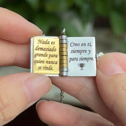 AS701 Love Book Necklace for Daughter or Son  for Mum My Campeón Engraved Necklace Meaningful Gift for Kids