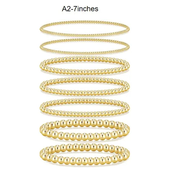 17KM Women's Gold Plated Beaded Bracelet - Adjustable, Waterproof Costume Jewelry, Everyday Wear Bracelet Stacks, Ideal Gifts for Sohochic Casual Accessory Enthusiasts