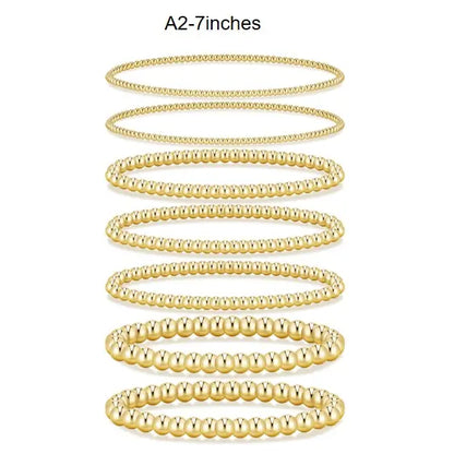 17KM Women's Gold Plated Beaded Bracelet - Adjustable, Waterproof Costume Jewelry, Everyday Wear Bracelet Stacks, Ideal Gifts for Sohochic Casual Accessory Enthusiasts