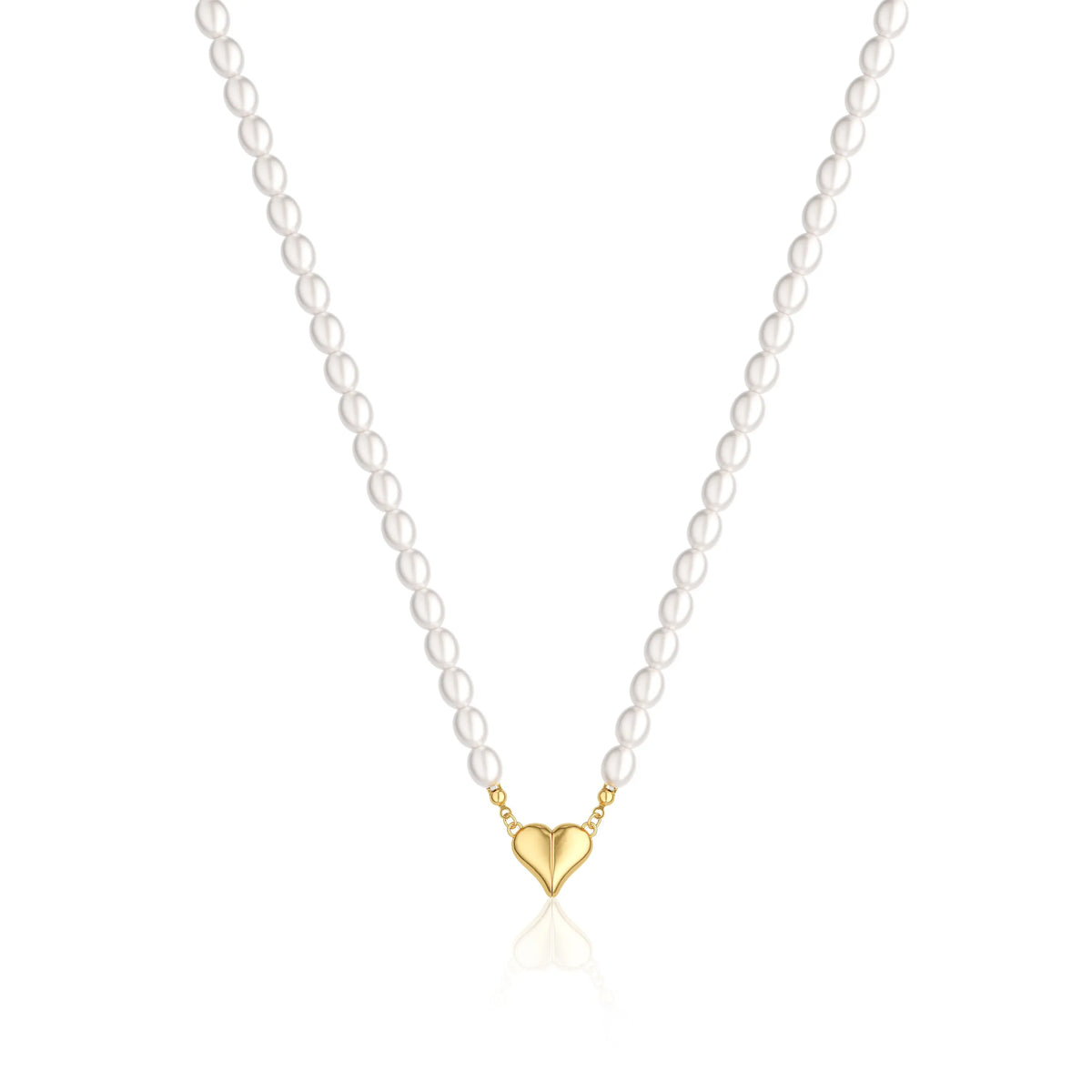 Tewiky 14K Gold/Silver Plated Heart Shape Pendant Magnetic Necklace for Women Dainty Fashion Choker Necklace Jewelry Love Party Mother's Day Gift
