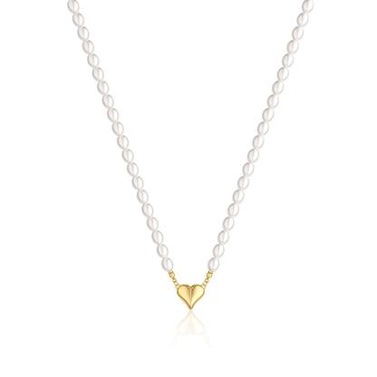 Tewiky 14K Gold/Silver Plated Heart Shape Pendant Magnetic Necklace for Women Dainty Fashion Choker Necklace Jewelry Love Party Mother's Day Gift