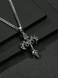 Men's Fashion Hip Hop Vintage Cross Pendant Necklace, Cuban Link Chain Necklace, Street Style Urban Edge Trendy Jewelry, Gothic Cross Design, Unique Fashion Accessory, Cross Necklaces