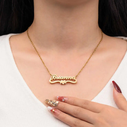 AS063  For Wife Girlfriend Customized Stainless Steel Love Double Layers Design Name Necklace DIY Gift To Make Mom Cry Necklace Best Gift For Mother's Day