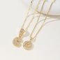 Women's Full diamond Rock sugar 26 letters Pendant Necklace Set Copper with zircon and gold plating Gold‑plated Round shape Flowers Fashion Accessories Layered Jewelry Set