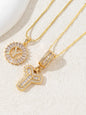 Letter Chain Necklace Set for Women, 26 Pendants with Zirconia Round Floral Design, Sister Matching Gift, Daily Wear Fashion Accessory, Casual Style Necklaces