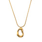 18K Gold Plated Irregular Pendant Chunky Statement Necklace for Women