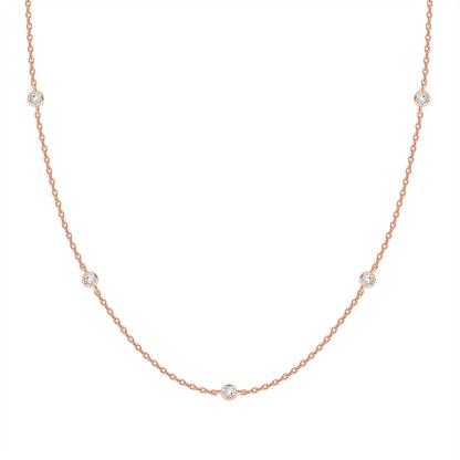 PAVOI Layering Necklace for Women, 14K Gold Plated Station CZ Chain