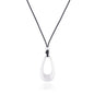 Brushed Gold Plated Classic Teardrop Pendant Long Necklace for Women, Adjustable Length Brown Wax Cord Sweater Chain Fashion Jewelry Gifts