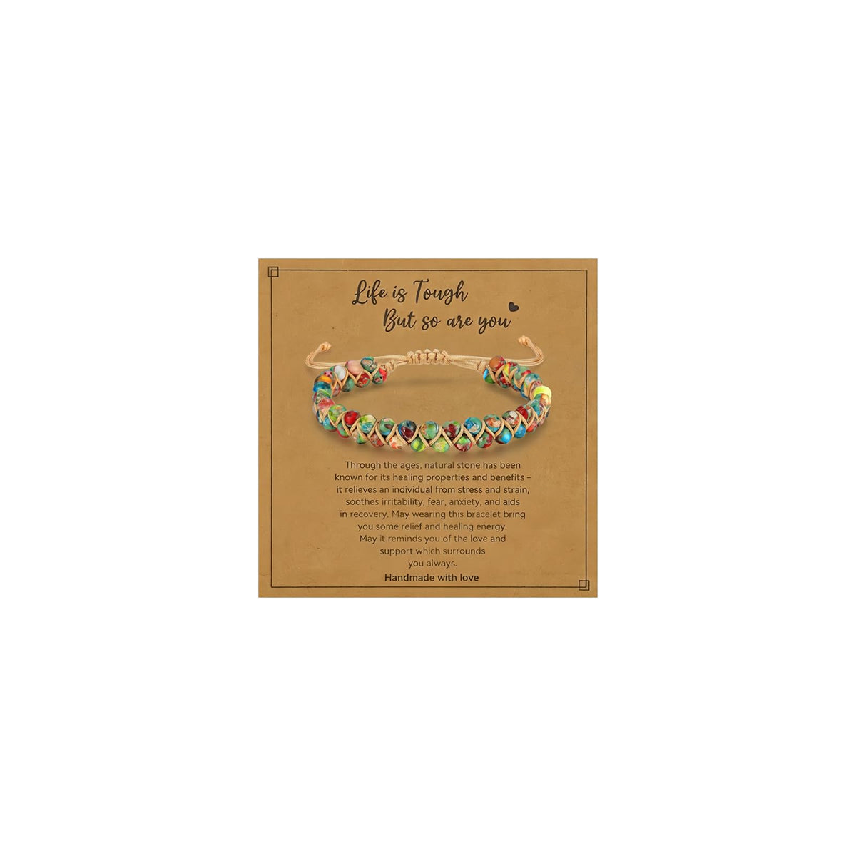 7 Chakra Healing Bracelet for Women Men, Jasper Bead Inspirational Gift
