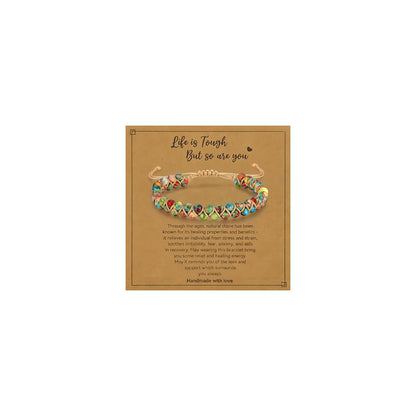 7 Chakra Healing Bracelet for Women Men, Jasper Bead Inspirational Gift