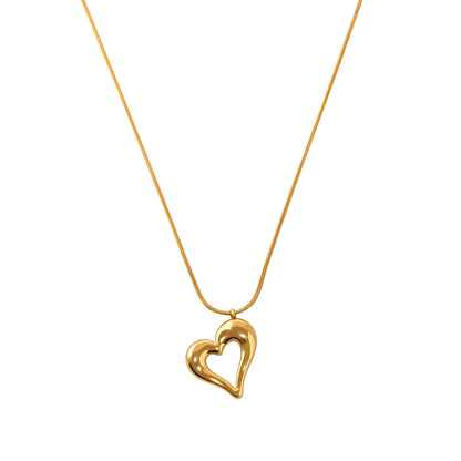 18K Gold Plated Irregular Pendant Chunky Statement Necklace for Women