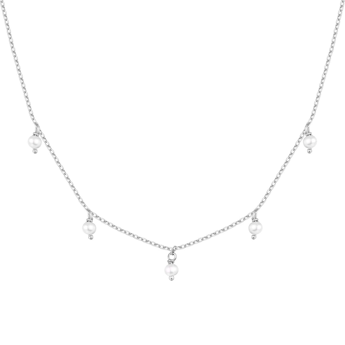 PAVOI Layering Necklace for Women, 14K Gold Plated Station CZ Chain