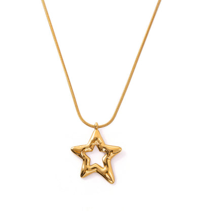 18K Gold Plated Irregular Pendant Chunky Statement Necklace for Women