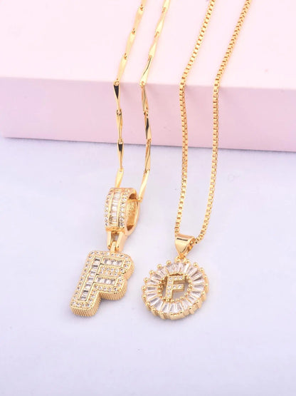 Initials Necklace with Box, 26 Letters Pendant Necklace, Alphabet Letter Necklace for Women & Girls, Fashion Jewelry for Party, Daily Decor, Trendy All-match & Exquisite Jewelry for Birthday Gift, Personalized Initial Necklace, Fashionable Accessory