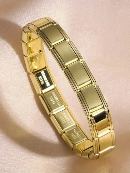 Stainless Steel Minimalist Bracelet, Elastic Italian Charm Modular Bracelet for Daily Use, Delicate Women's Jewelry Gift, Trendy Stackable Bracelets, Durable Metal Bracelet, Link Bracelets, Adjustable Bracelet, High Quality Bracelet