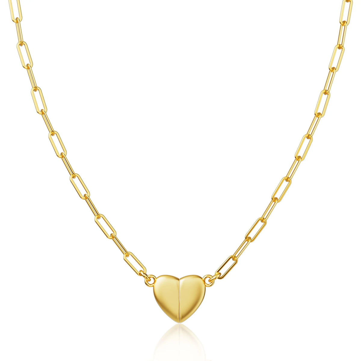 Tewiky 14K Gold/Silver Plated Heart Shape Pendant Magnetic Necklace for Women Dainty Fashion Choker Necklace Jewelry Love Party Mother's Day Gift