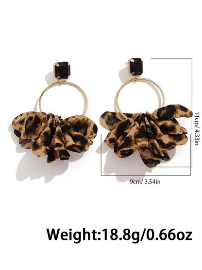 Chunky Leopard Dangle Drop Earrings for Women Fashionable Dangling Earrings Fall Trendy Jewelry Durable Materials Statement Leopard Print 80/90s Earrings Exaggeration Cloth Costume Jewelry Gift, Leopard Print Accessories