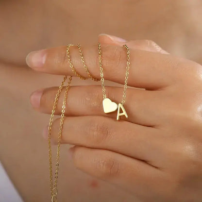September Laurel Heart Initial Necklace for Women Teen Girls - 18K Gold Plated Letter A-Z Pendant Necklace Dainty Heart Necklaces Tiny Initial Necklaces Birthday Gifts for Women Jewelry Gift for Her Christmas Gift