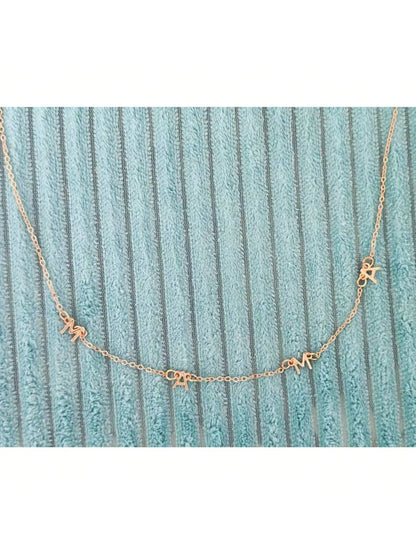 1PC Gold Silver Rose Gold Women's Stainless Steel letter "MAMA" Mother's Day necklace Chain Necklaces Personalized Jewelry Gift Mother's Gift Birthday Gift Christmas Gift Alphabet Necklaces, Accessory Necklace