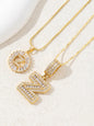 Letter Chain Necklace Set for Women, 26 Pendants with Zirconia Round Floral Design, Sister Matching Gift, Daily Wear Fashion Accessory, Casual Style Necklaces