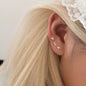 KUTLAN Angel Wing CZ Stud Earrings Pair, 18G Piercing Ear Jewelry, Sparkly Curated Ear Stack Accessory for Lobe Piercing Daily Party Wear