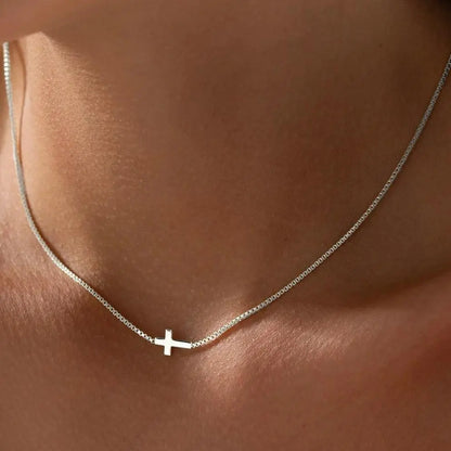 Tasiso Women's Dainty Gold Cross Necklace - 15"+2" Extension Chain, Hypoallergenic, Eco-Friendly Gold Jewelry, Exquisite Chic Cute Accessories for Women, Mother's Day Gift for Mom
