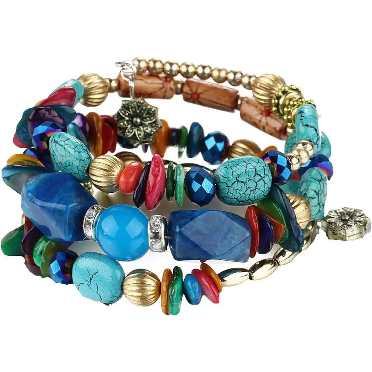 Women Beaded Bracelet Set| Colorful Boho Stackable Trendy Design with Crystal Accents Multilayer Bangle Bracelet| Fashion Stretch Braclets Jewelry for Women