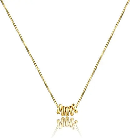 VENOCO Women's Cute Pendant Dainty Beads Necklace - 14k Gold/Silver Plated, Waterproof, Cute Accessories, Beads Necklaces, Gifts for Girlfriend, Suitable for Valentine's Day & Daily Wear