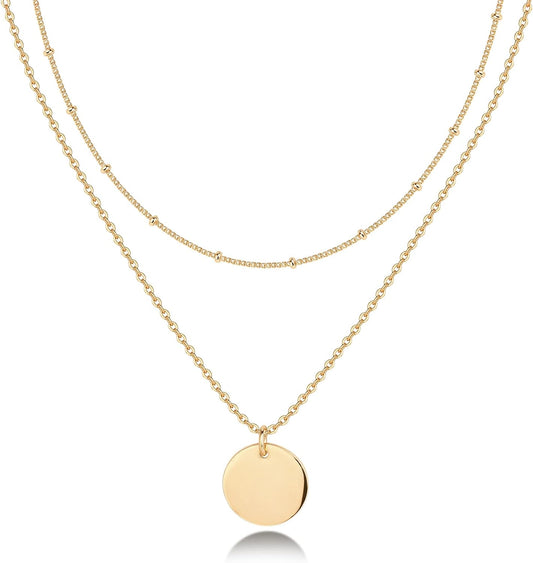 PAVOI 14K Gold Plated Layering Necklaces for Women, Cute Motif Pendants
