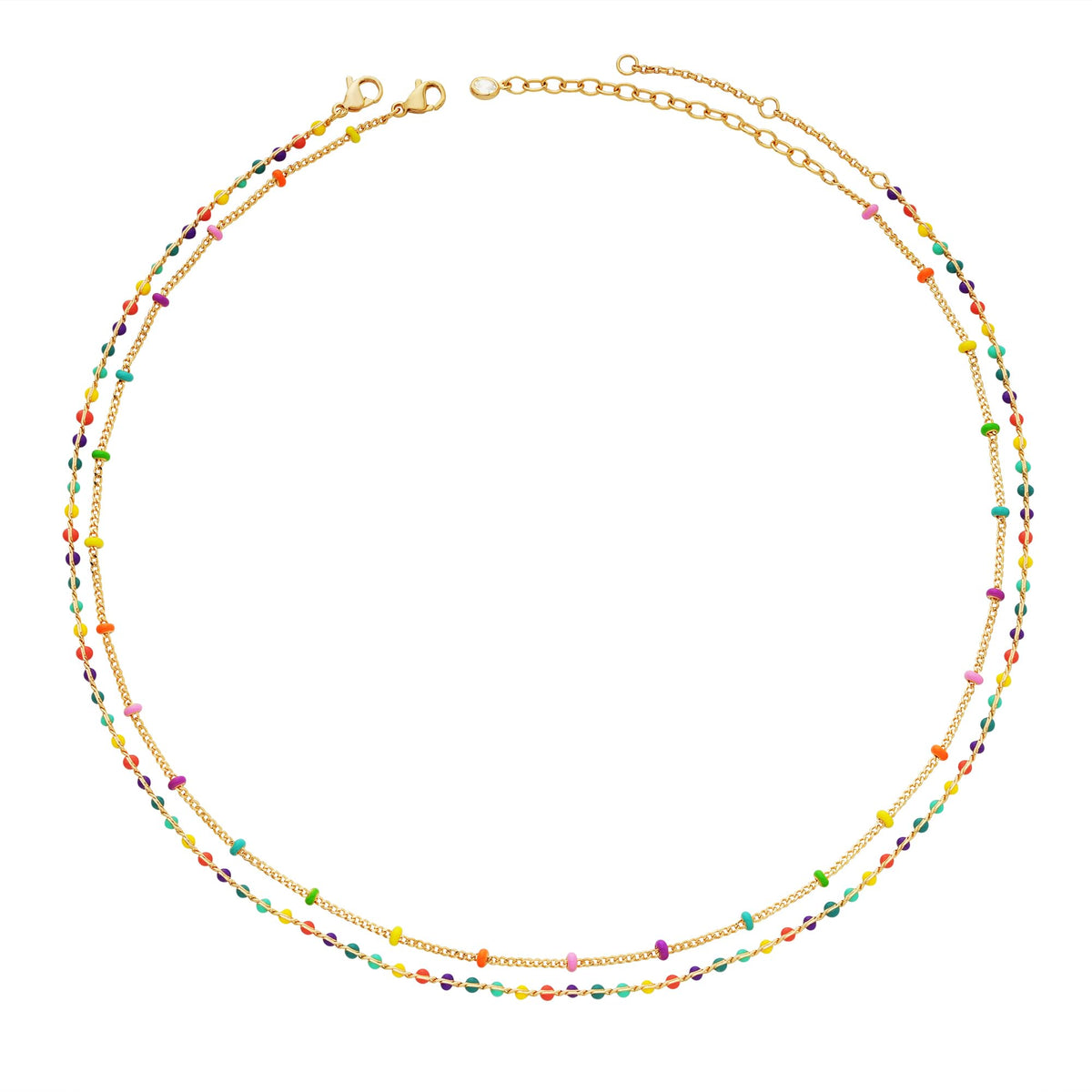 MTMY Beaded Necklaces for Women 14K Gold Plated Dainty Colorful Green/Rose Beaded Pearl Choker Necklace Delicate Boho Choker Necklace Jewelry Gift