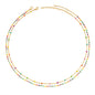 MTMY Beaded Necklaces for Women 14K Gold Plated Dainty Colorful Green/Rose Beaded Pearl Choker Necklace Delicate Boho Choker Necklace Jewelry Gift