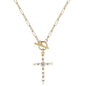 18K Gold Necklace for Women Trendy White Natural Shells Toggle Clasp