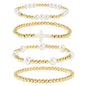14K Gold Plated Pearl Beaded Cross Bracelets Stack Set for Women,Stretch Boho Colorful Christian Beads Ball Jewelry Friendship Summer Trendy Gift