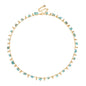 MTMY Beaded Necklaces for Women 14K Gold Plated Dainty Colorful Green/Rose Beaded Pearl Choker Necklace Delicate Boho Choker Necklace Jewelry Gift