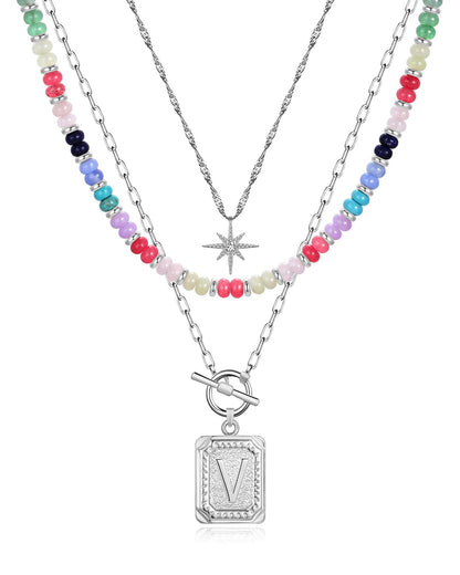 MJartoria Layered Initial Necklaces for Women