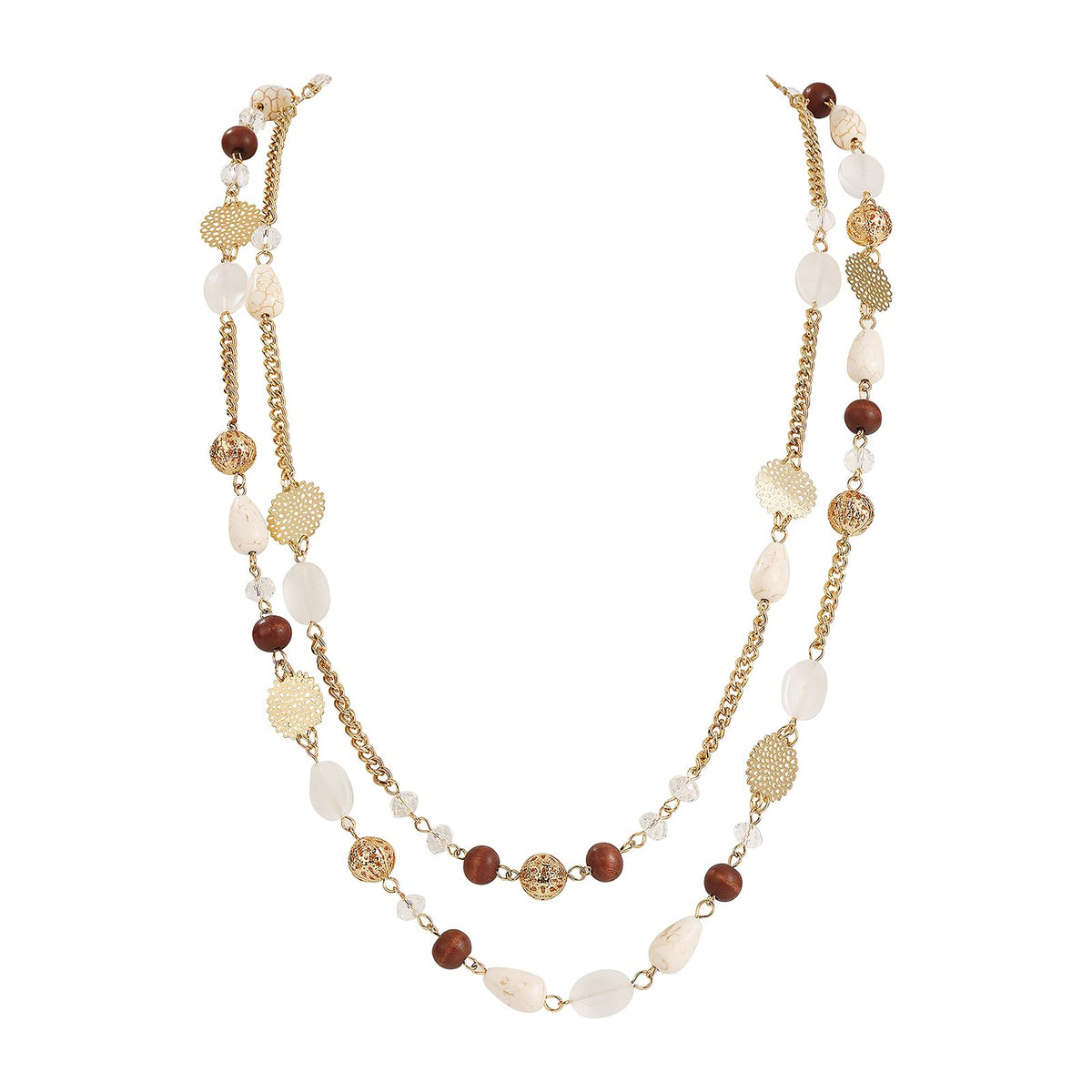 Bocar Long Necklaces for Women Trendy, Boho Layered Crystal Beaded Collar Necklaces for Women, Fashion Statement Necklaces Jewelry