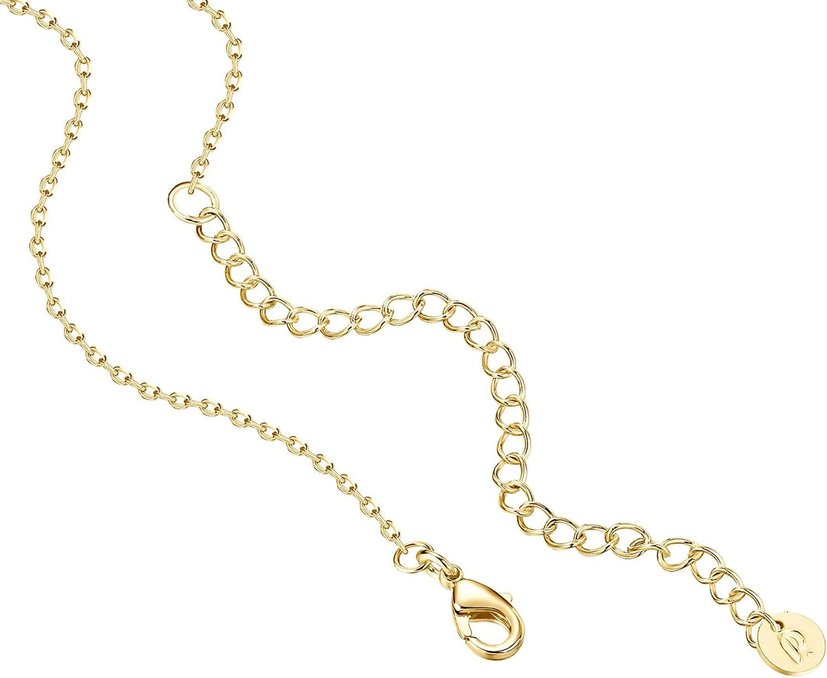 PAVOI Layering Necklace for Women, 14K Gold Plated Station CZ Chain