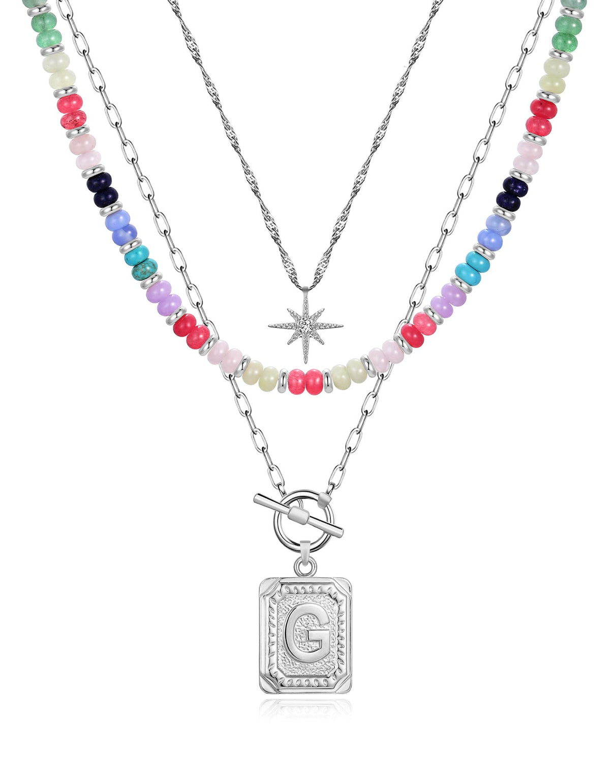 MJartoria Layered Initial Necklaces for Women