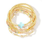 14K Gold Plated Pearl Beaded Cross Bracelets Stack Set for Women,Stretch Boho Colorful Christian Beads Ball Jewelry Friendship Summer Trendy Gift