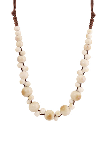 MINACHI Hippie Boho Colorful Ceramic Round Beads Strand Necklace, Bohemian Fashion Statement Jewelry Gift for Women