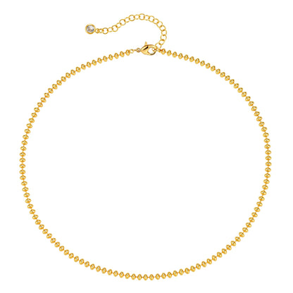 MTMY Beaded Necklaces for Women 14K Gold Plated Dainty Colorful Green/Rose Beaded Pearl Choker Necklace Delicate Boho Choker Necklace Jewelry Gift