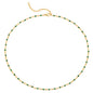 MTMY Beaded Necklaces for Women 14K Gold Plated Dainty Colorful Green/Rose Beaded Pearl Choker Necklace Delicate Boho Choker Necklace Jewelry Gift