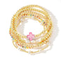 14K Gold Plated Pearl Beaded Cross Bracelets Stack Set for Women,Stretch Boho Colorful Christian Beads Ball Jewelry Friendship Summer Trendy Gift