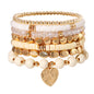 GOOJIDS Surfer Heishi Clay Bead Bracelets for Women Bohemian Stackable Gold Plated Beaded Stretch Bracelets Elastic Layering Friendship Bracelets Set Boho Jewelry