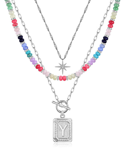 MJartoria Layered Initial Necklaces for Women