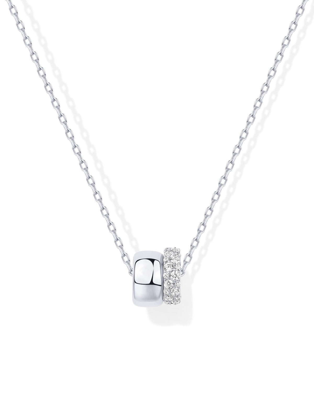 PAVOI 14K Gold Plated Pendant Necklace for Women, CZ Rondelle Pendants