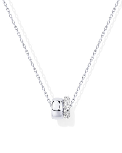 PAVOI 14K Gold Plated Pendant Necklace for Women, CZ Rondelle Pendants