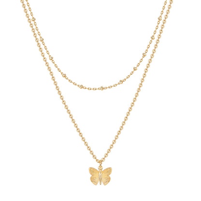 PAVOI 14K Gold Plated Layering Necklaces for Women, Cute Motif Pendants